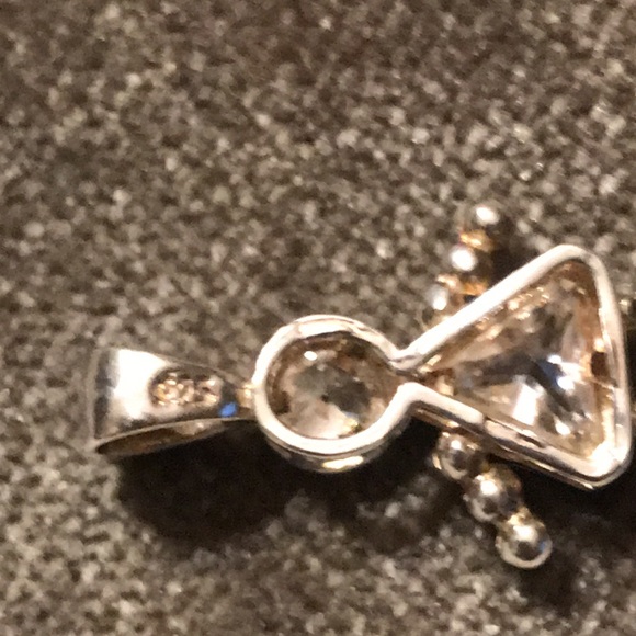 Vintage 925 Silver Girl April Birthstone Pendant - Picture 3 of 3